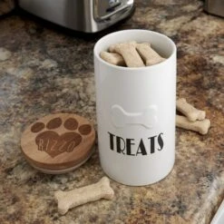 Frisco Ceramic Personalized Treat Jar With Wood Lid, 4 Cup, 32oz 8 Frisco Ceramic Personalized Treat Jar With Wood Lid, 4 Cup, 32oz -Frisco Shop 301179 PT2. AC SS1800 V1631119609