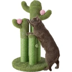 Frisco Self Warming Bolster Round Kitten Bed & Frisco Cactus Cat Scratching Post -Frisco Shop 303576 PT4. AC SS1800 V1623039147