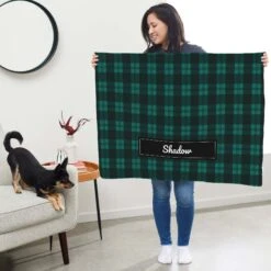 Frisco Personalized Plaid Soft Fleece Cat & Dog Blanket, 30" X 40" -Frisco Shop 303999 PT5. AC SS1800 V1637610115