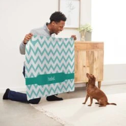 Frisco Personalized Subtle Chevron Soft Fleece Cat & Dog Blanket, 30" X 40" -Frisco Shop 304003 PT5. AC SS1800 V1637610297