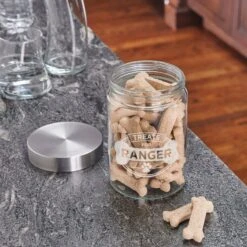 Frisco "Doggie Treats" Glass Personalized Treat Jar With Lid, 5 Cup, 40oz -Frisco Shop 309520 PT4. AC SS1800 V1645206399