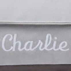 Frisco Personalized Silver Bolstered Bed With Silver Check Bolster -Frisco Shop 311770 PT3. AC SS1800 V1630593995