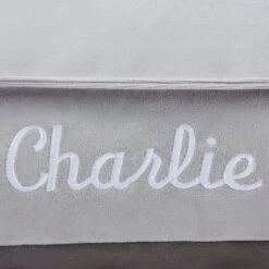 Frisco Personalized Silver Bolstered Bed With Silver Check Bolster, X-Large -Frisco Shop 311772 PT3. AC SS1800 V1630594010