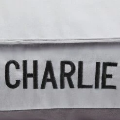 Frisco Personalized Silver Bolstered Bed With Silver Check Bolster, X-Large -Frisco Shop 311772 PT4. AC SS1800 V1630594012