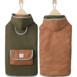 Frisco Lightweight Olive Reversible Packable Dog Raincoat -Frisco Shop 315116 PT4. AC SS1800 V1646432195