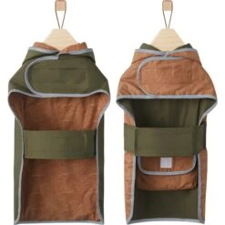 Frisco Lightweight Olive Reversible Packable Dog Raincoat -Frisco Shop 315116 PT5. AC SS1800 V1646437977