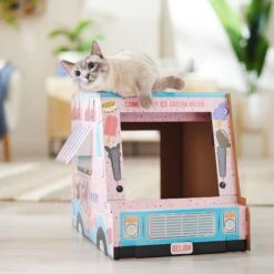 Frisco Ice Cream Truck Cardboard Cat House, 2-Story -Frisco Shop 317729 PT3. AC SS1800 V1676566491
