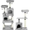 Frisco 61-in Faux Fur Cat Tree & Condo & Frisco 38-in Cat Tree With Condo, Top Perch & Toy