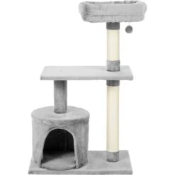 Frisco 61-in Faux Fur Cat Tree & Condo & Frisco 38-in Cat Tree With Condo, Top Perch & Toy -Frisco Shop 318964 PT5. AC SS1800 V1630366324