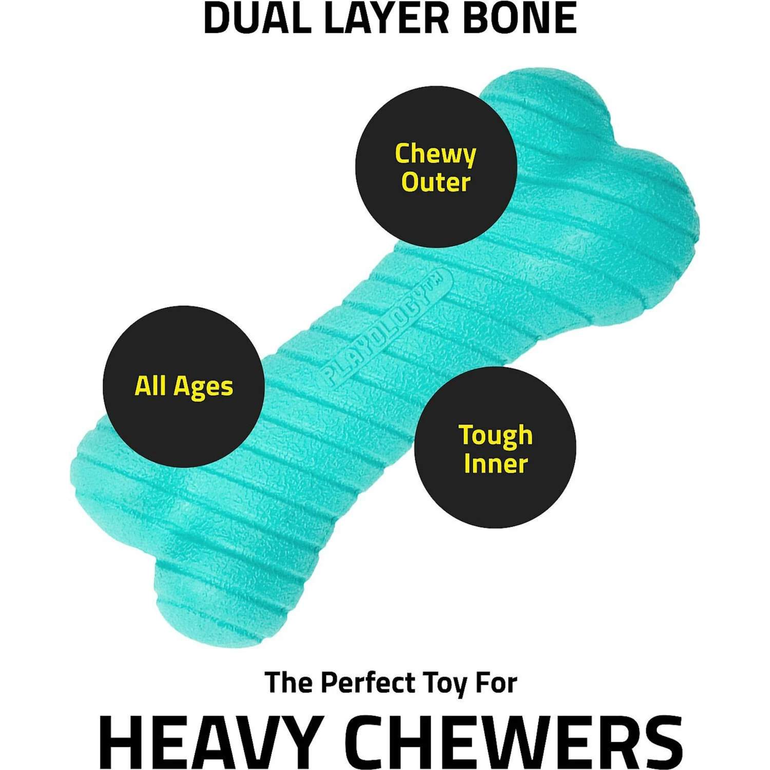 Frisco Fetch Squeaking Colorful Tennis Ball Dog Toy & Playology Scented Dual Layer Bone Dog Toy 9 Frisco Fetch Squeaking Colorful Tennis Ball Dog Toy & Playology Scented Dual Layer Bone Dog Toy - Image 9