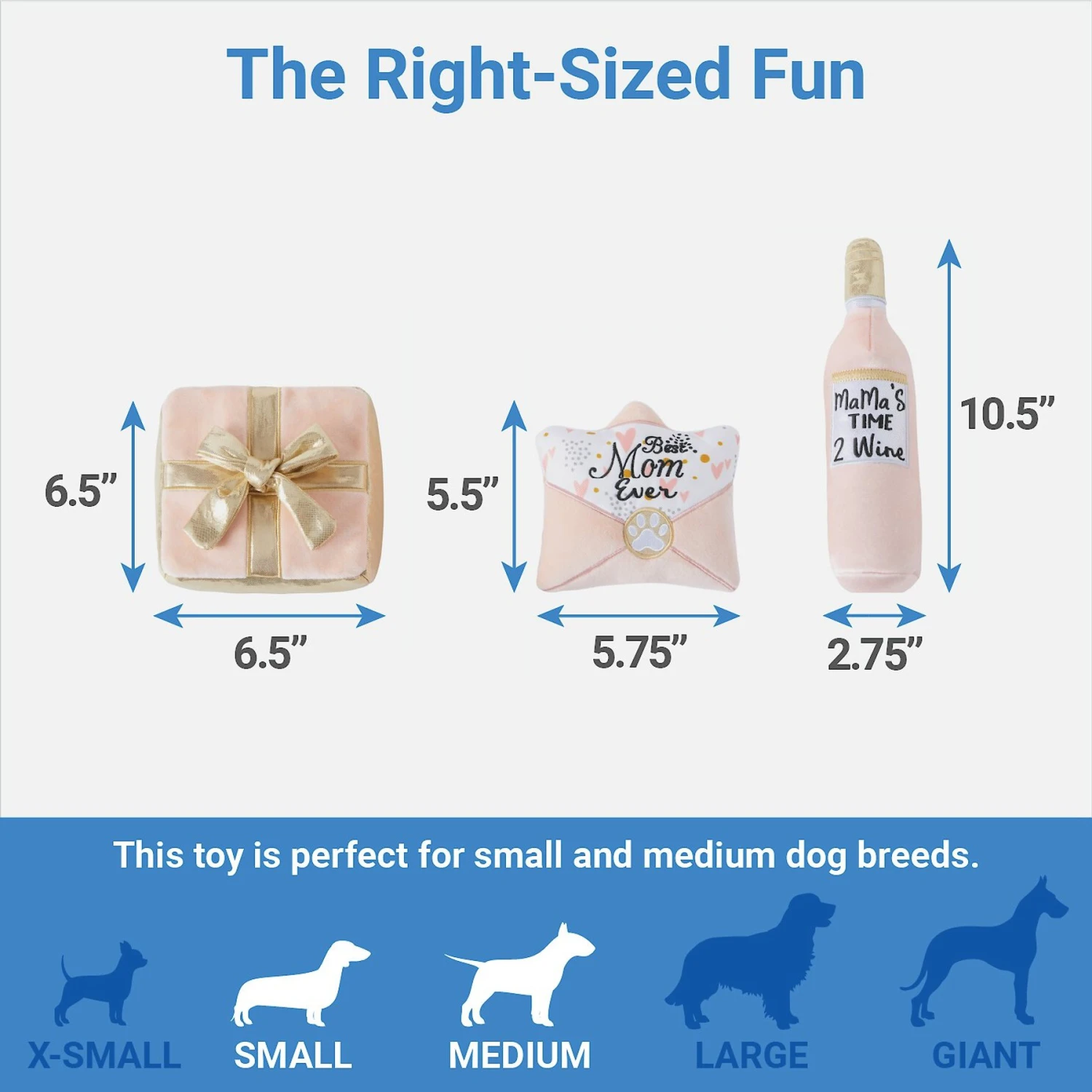 Frisco Mother's Day Gifts Plush Squeaky Dog Toy, 3 Count 2 Frisco Mother's Day Gifts Plush Squeaky Dog Toy, 3 Count - Image 2