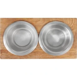 Frisco Premium Stainless Steel Double Diner Dog & Cat Bowl, Black -Frisco Shop 331532 PT4. AC SS1800 V1657656874