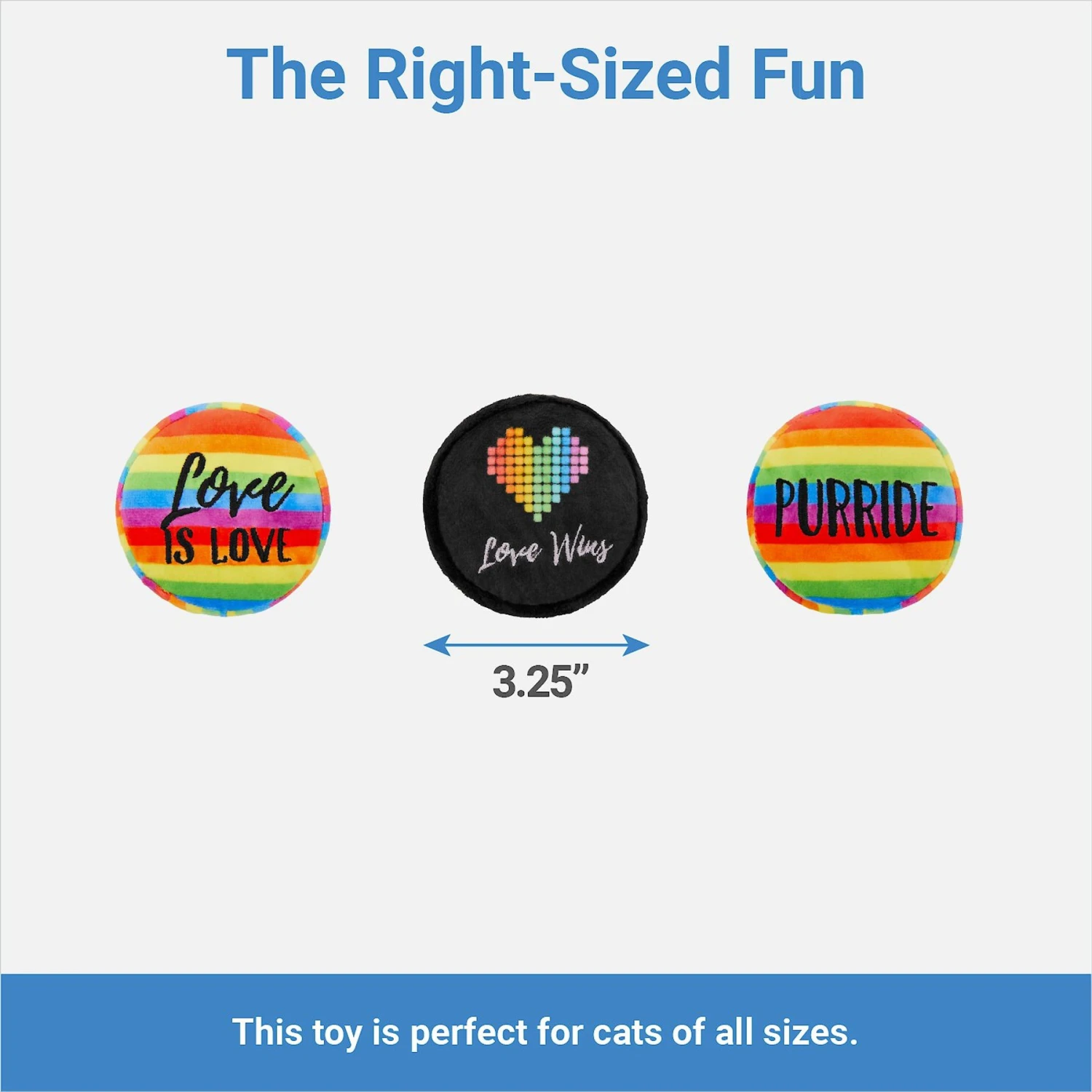 Frisco Pride Buttons Plush Cat Toy With Catnip, 3 Count 2 Frisco Pride Buttons Plush Cat Toy With Catnip, 3 Count - Image 2