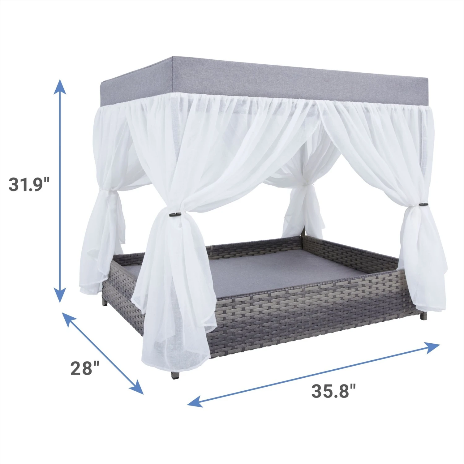 Frisco Outdoor Wicker Canopy Dog Bed 2 Frisco Outdoor Wicker Canopy Dog Bed - Image 2