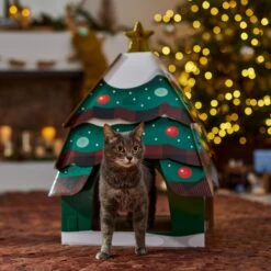 Frisco Holiday Christmas Tree Cardboard Cat House -Frisco Shop 360879 PT4. AC SS1800 V1695648149