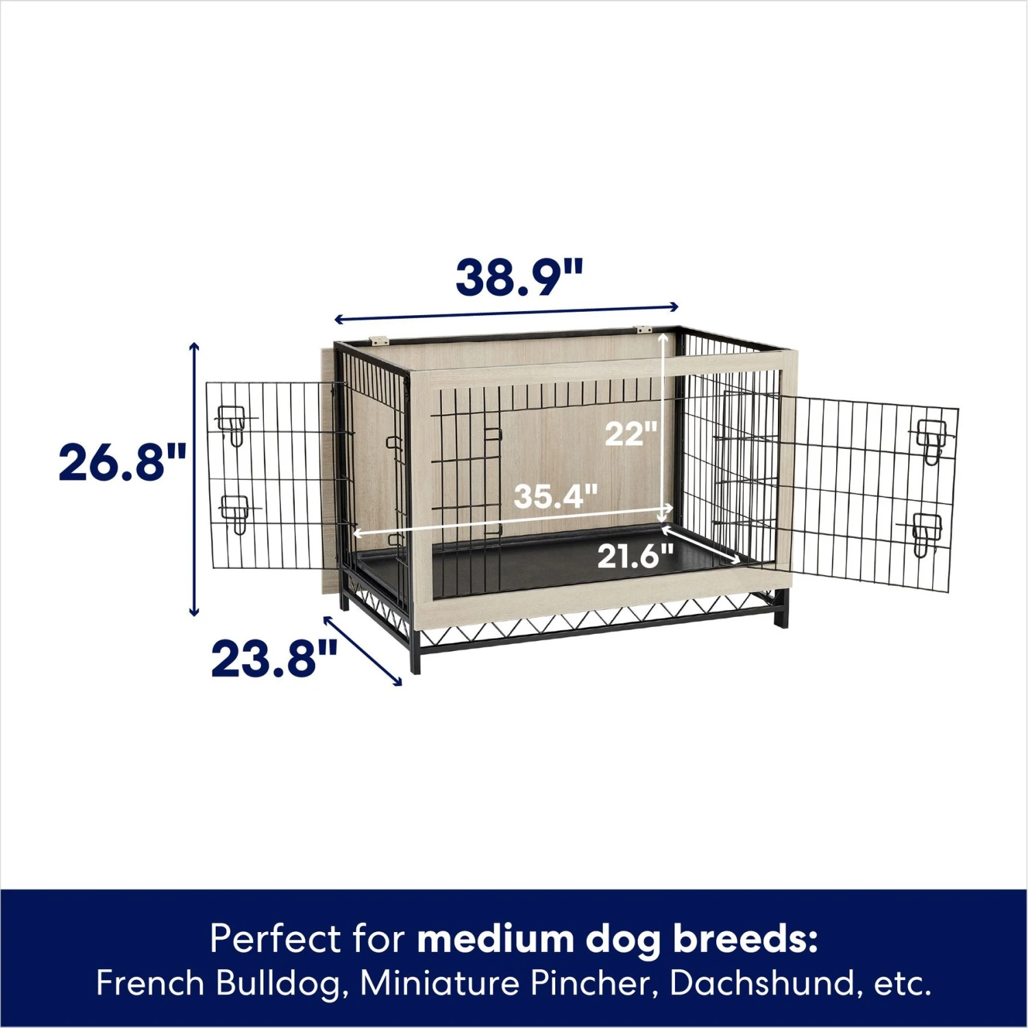 Frisco Easy Set-Up Wood Furniture Style Dog Crates 2 Frisco Easy Set-Up Wood Furniture Style Dog Crates - Image 2