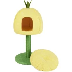 Frisco Pineapple 33.5" Plush Cat Scratching Post And Condo -Frisco Shop 371361 PT3. AC SS1800 V1664373498