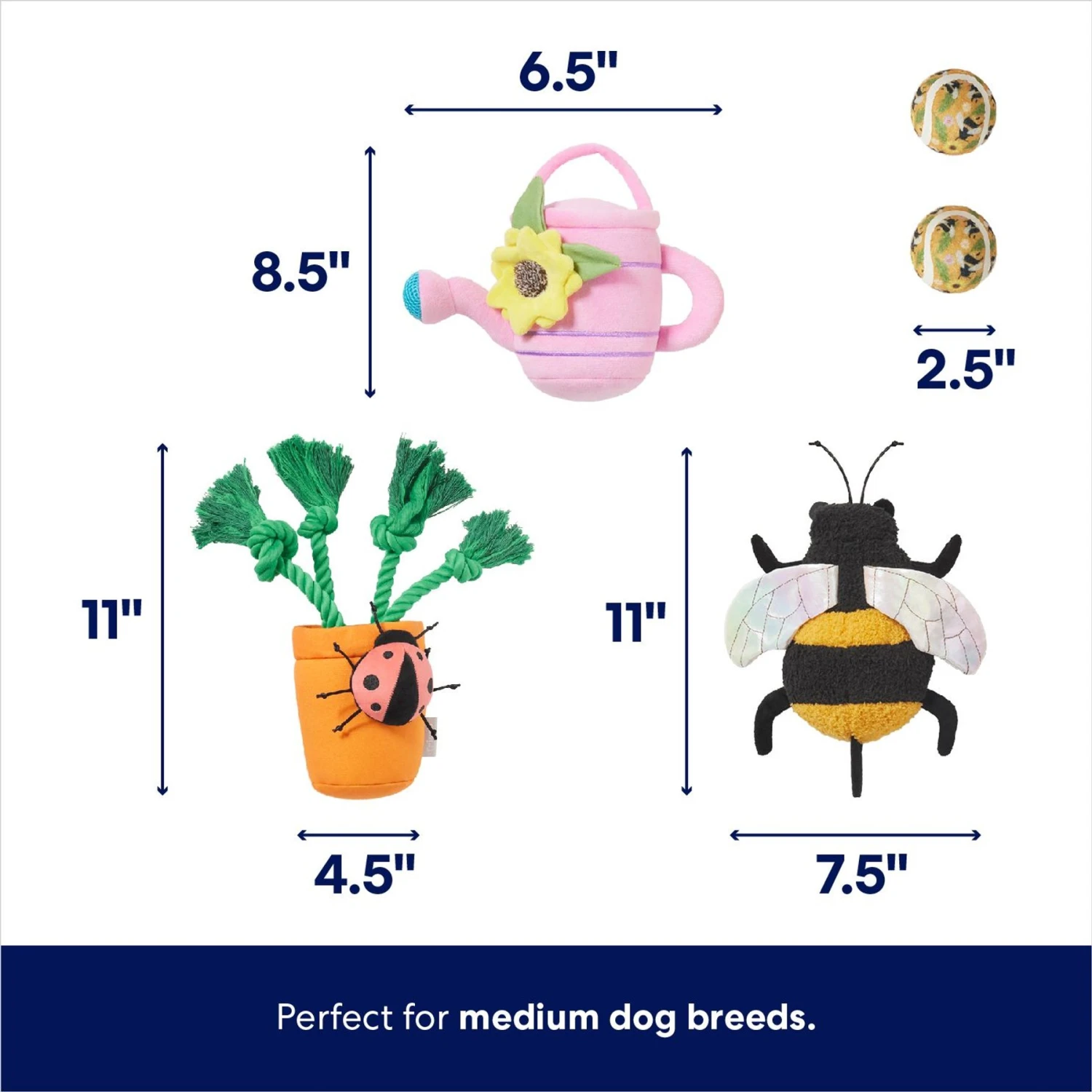 Frisco Spring Plush & Rope Variety Pack Squeaky Dog Toy 2 Frisco Spring Plush & Rope Variety Pack Squeaky Dog Toy - Image 2