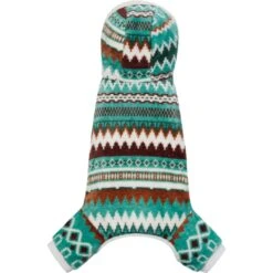 Frisco Fairisle Cozy Plush Fleece Dog & Cat PJs, Green -Frisco Shop 719054 PT4. AC SS1800 V1692720279