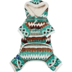 Frisco Fairisle Cozy Plush Fleece Dog & Cat PJs, Green -Frisco Shop 719054 PT5. AC SS1800 V1692720277
