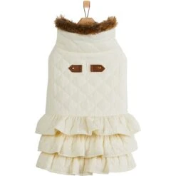 Frisco Medium Weight Quilted Ruffle Tiered Dog & Cat Dress -Frisco Shop 744262 PT3. AC SS1800 V1692978554