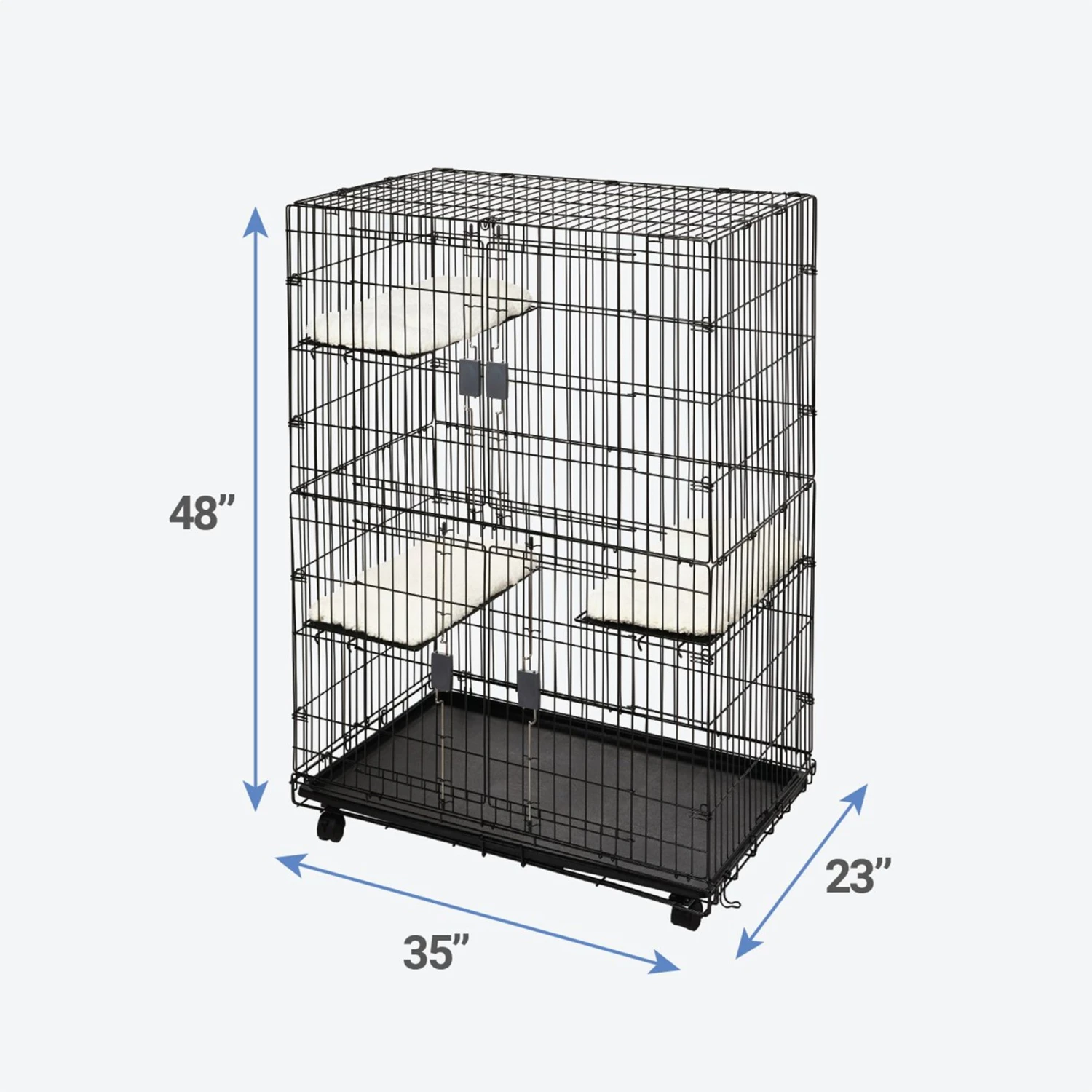 Frisco Collapsible Wire Cat Cage Playpen & Van Ness High Side Corner Cat Litter Pan, Blue 3 Frisco Collapsible Wire Cat Cage Playpen & Van Ness High Side Corner Cat Litter Pan, Blue - Image 3