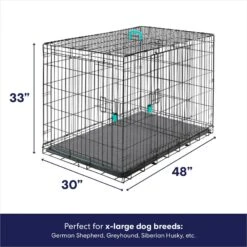 Frisco Heavy Duty Enhanced Lock Double Door Fold & Carry Wire Dog Crate & Mat Kit & MidWest Quiet Time Fleece Dog Crate Mat -Frisco Shop 947398 PT2. AC SS1800 V1693602742