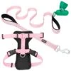 Frisco Padded Nylon No Pull Dog Harness & Frisco Traffic Leash With Padded Handles & Poop Bag Dispenser
