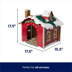 Frisco Holiday Log Cabin Cardboard Cat House & Frisco Holiday Santa's Workshop Cardboard Cat House -Frisco Shop 986198 PT6. AC SS1800 V1698257736