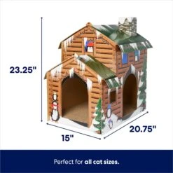 Frisco Holiday Log Cabin Cardboard Cat House & Frisco Holiday Christmas Tree Cardboard Cat House -Frisco Shop 986238 PT2. AC SS1800 V1698258055