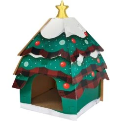 Frisco Holiday Log Cabin Cardboard Cat House & Frisco Holiday Christmas Tree Cardboard Cat House -Frisco Shop 986238 PT5. AC SS1800 V1698257734