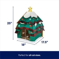 Frisco Holiday Log Cabin Cardboard Cat House & Frisco Holiday Christmas Tree Cardboard Cat House -Frisco Shop 986238 PT6. AC SS1800 V1698258344